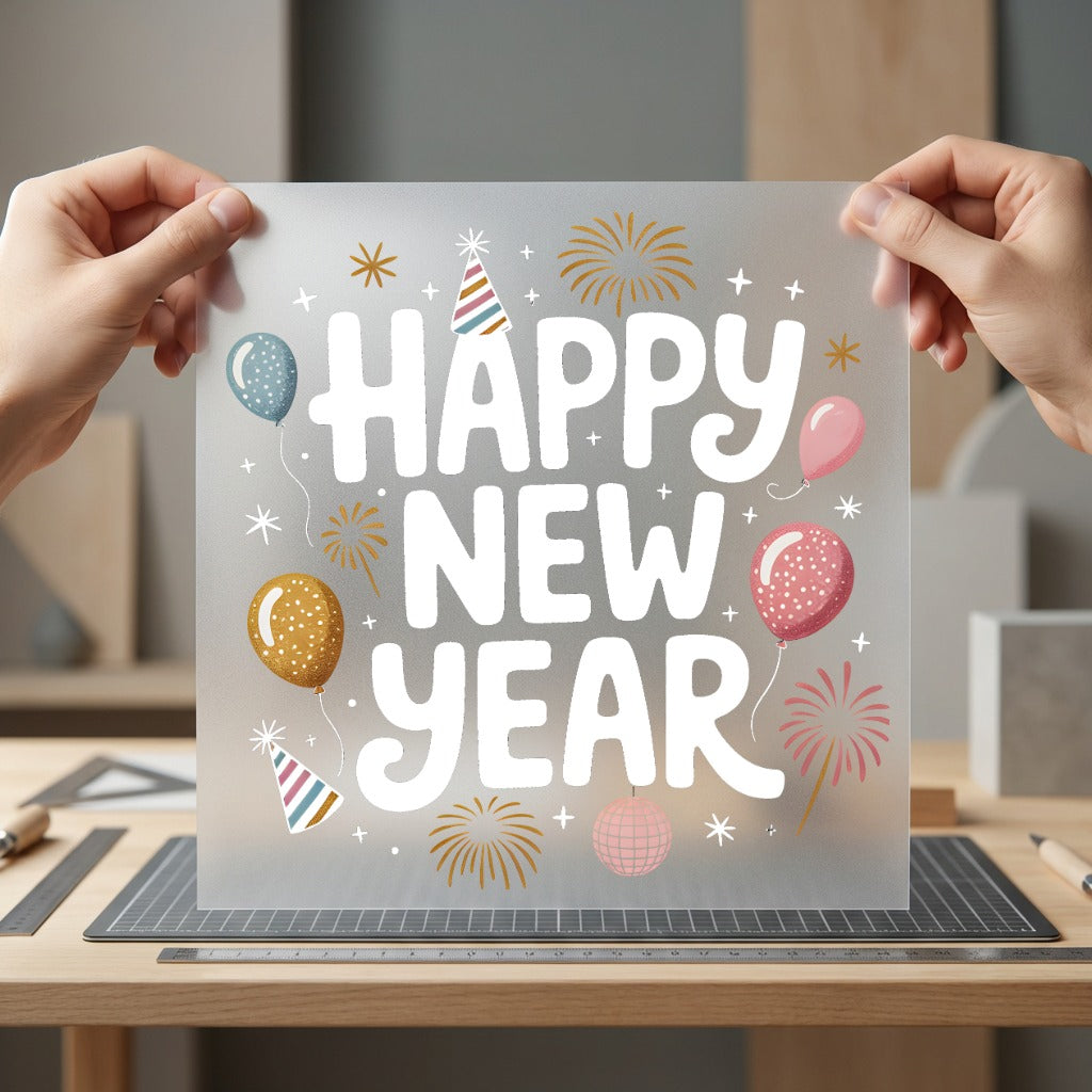 Happy Year Celebration Party Good Vibes Collection Cute & Kawaii Collection Ready to Press DTF Transfer for Dtf
