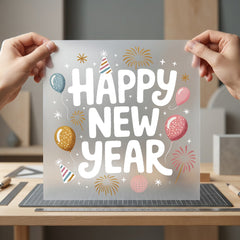 Happy Year Celebration Party Good Vibes Collection Cute & Kawaii Collection Ready to Press DTF Transfer for Dtf