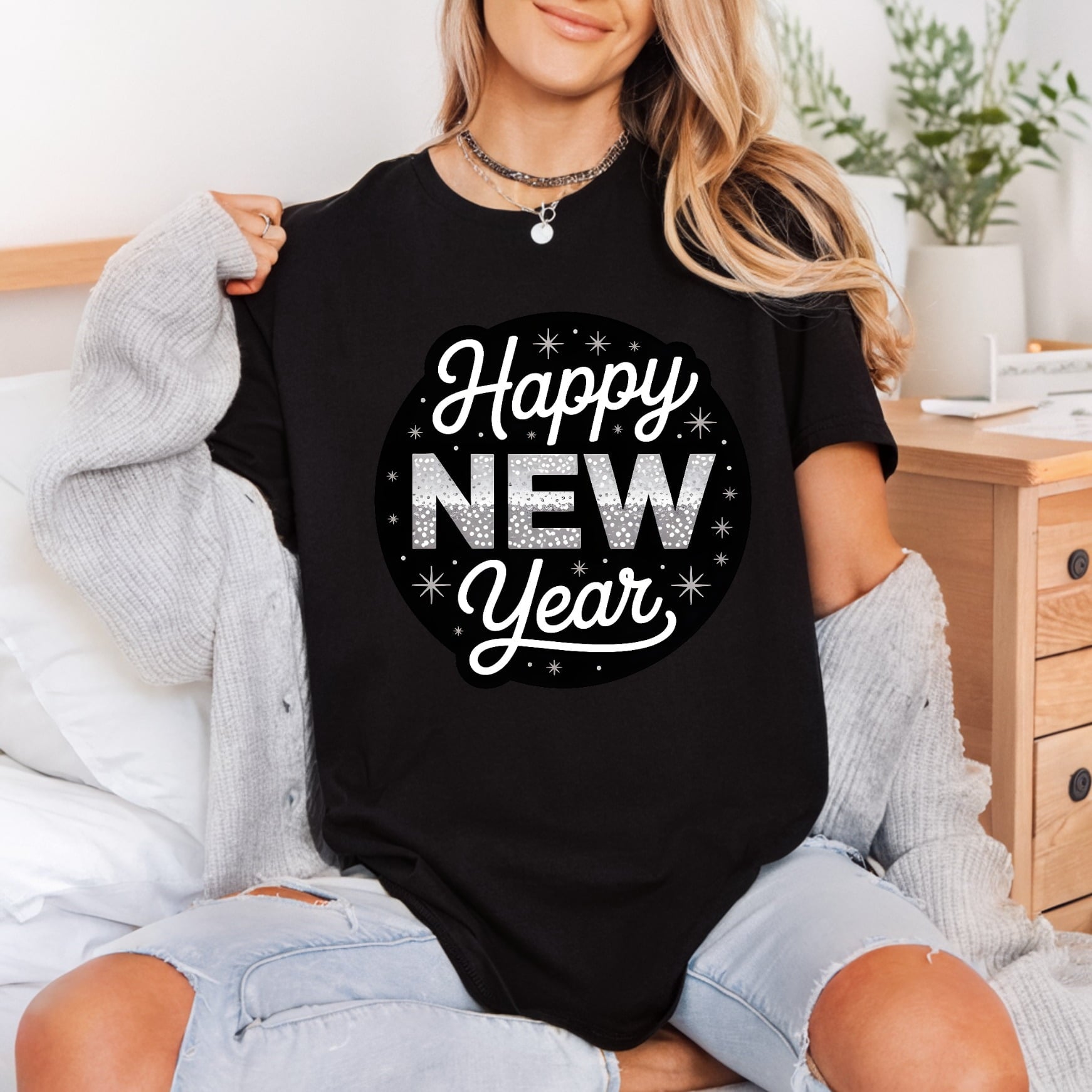 Happy Year Celebration Sparkling Christmas Aesthetic Ready to Press DTF Transfer for Dtf