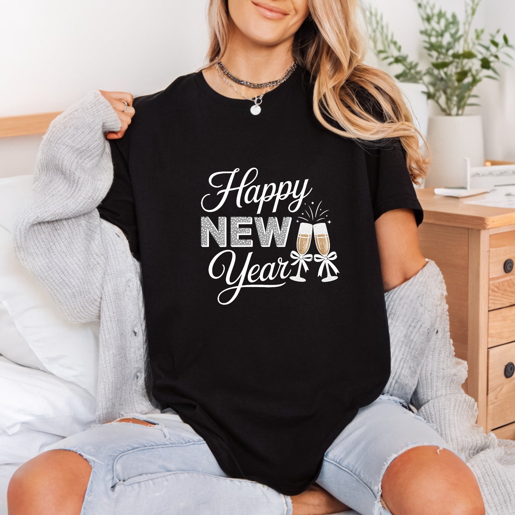Happy Year Cheers Celebration Christmas Ready to Press DTF Transfer for Dtf