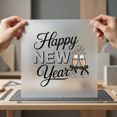 Happy Year Cheers Celebration Christmas Ready to Press DTF Transfer for Dtf