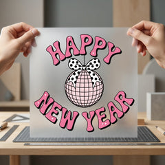 Happy Year Disco Ball Retro Aesthetic Ready to Press DTF Transfer for Dtf