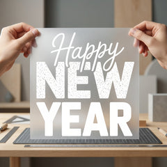 Happy Year Holiday Script Christmas Vintage Ready to Press DTF Transfer for Dtf