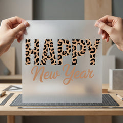 Happy Year Leopard Holiday Boho Aesthetic Ready to Press DTF Transfer for Dtf