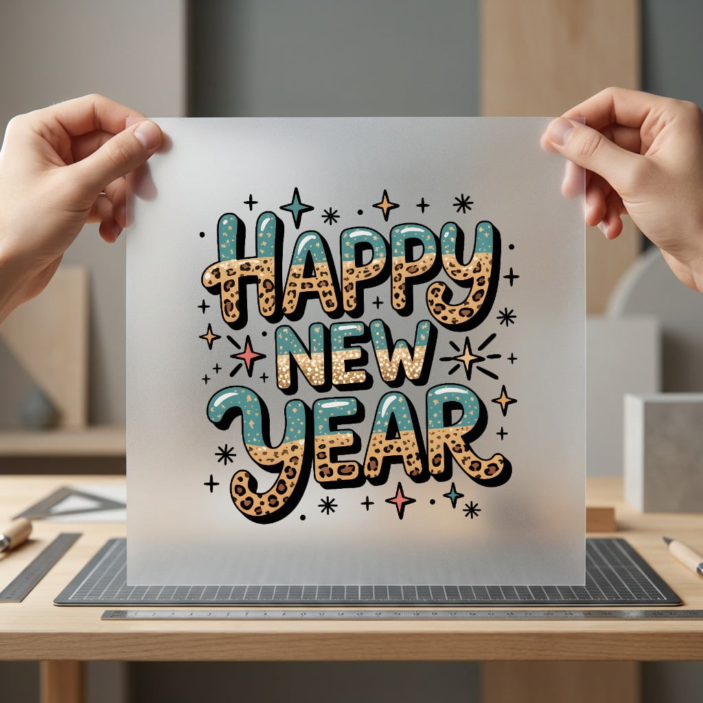 Happy Year Leopard Retro Boho Aesthetic Ready to Press DTF Transfer for Dtf