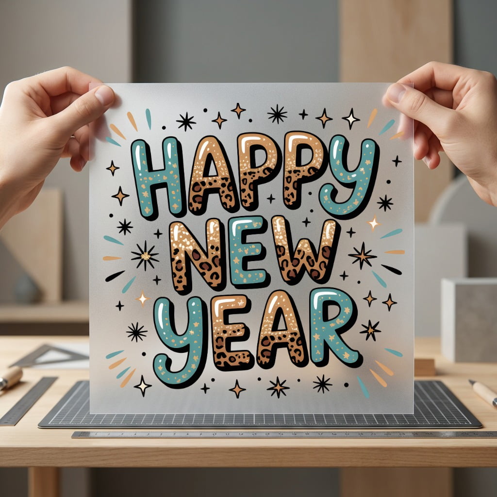 Happy Year Leopard Vibes Retro Boho Ready to Press DTF Transfer for Dtf
