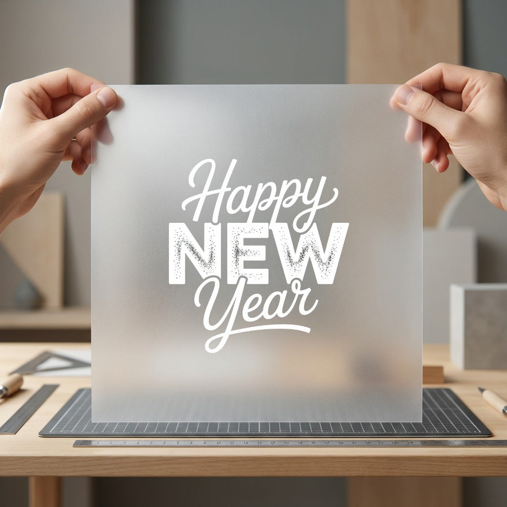 Happy Year Script Holiday Christmas Aesthetic Ready to Press DTF Transfer for Dtf