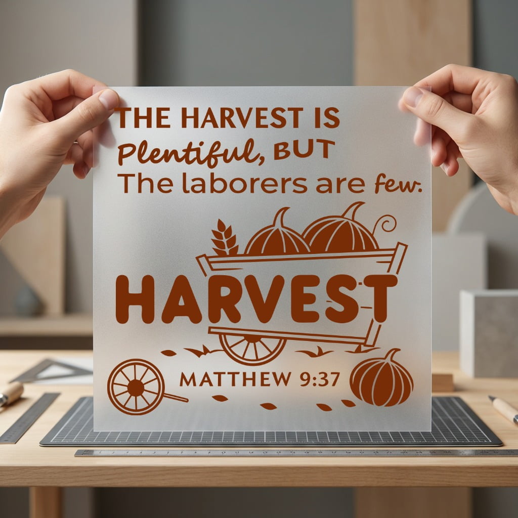 Harvest Plentiful Script Fall Christian Faith Ready to Press DTF Transfer for Dtf
