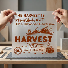Harvest Plentiful Script Fall Christian Faith Ready to Press DTF Transfer for Dtf
