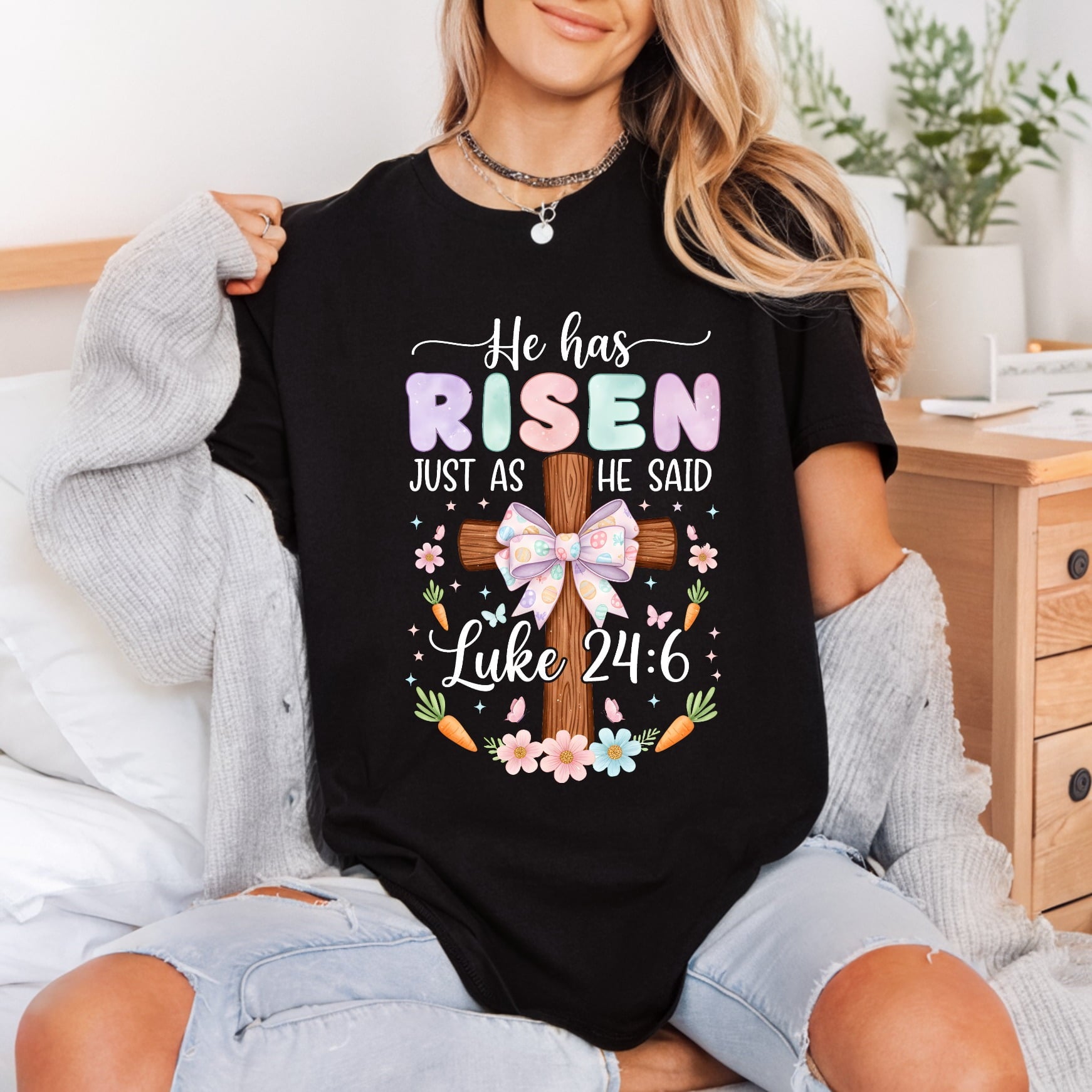 Has Risen Luke Easter Faith Bible Ready to Press DTF Transfer for Dtf