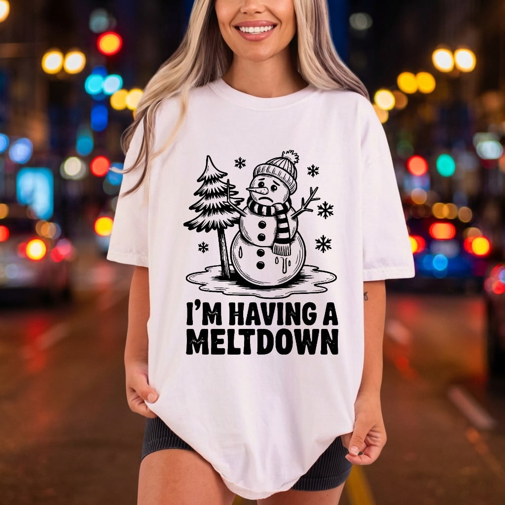 Having Meltdown Snowman Funny Christmas Winter Ready to Press DTF Transfer for Dtf