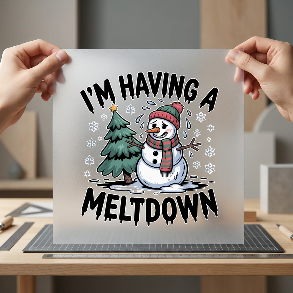 Having Meltdown Snowman Funny Christmas Winter Ready to Press DTF Transfer for Dtf