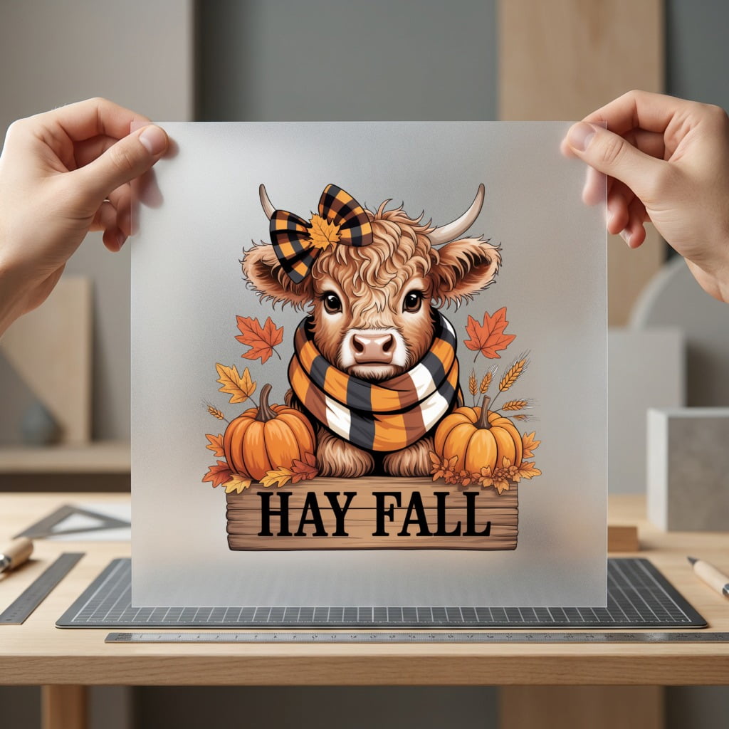 Hay Fall Highland Cow Halloween Thanksgiving Ready to Press DTF Transfer for Dtf