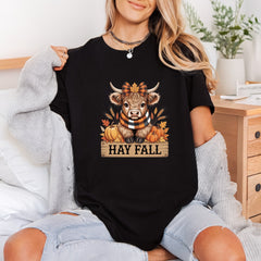 Hay Fall Highland Cow Usa Thanksgiving Ready to Press DTF Transfer for Dtf