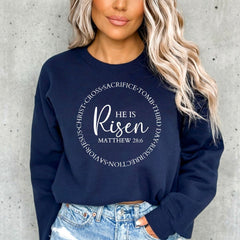 He Is Risen | Resurrection Faith Sweatshirt - Luckets.com