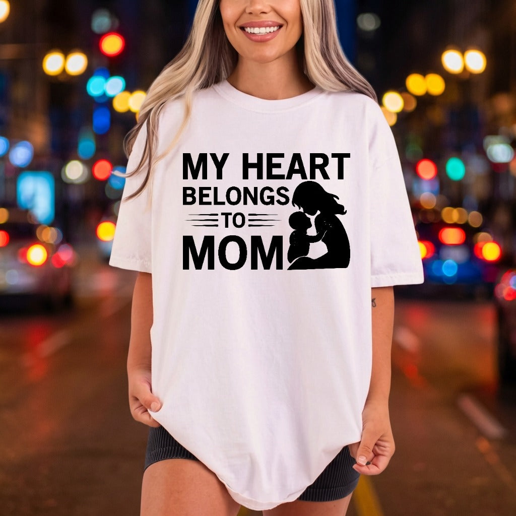Heart Belongs Mom Mother Mom Ready to Press DTF Transfer for Dtf