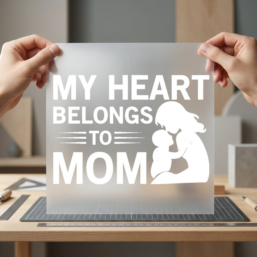 Heart Belongs Mom Mother Mom Ready to Press DTF Transfer for Dtf
