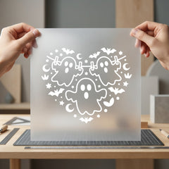 Heart Ghosts Bats Spooky Halloween Ready to Press DTF Transfer for Dtf