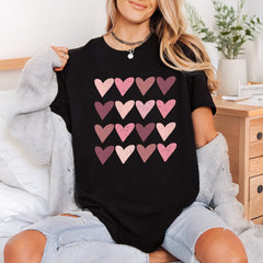 Heart Grid Pattern Diy Valentine Vintage Ready to Press DTF Transfer for Dtf