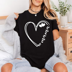 Heart Mama Love Script Mom Mama Ready to Press DTF Transfer for Dtf