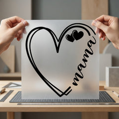 Heart Mama Love Script Mom Mama Ready to Press DTF Transfer for Dtf