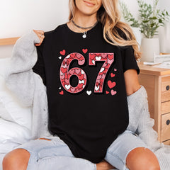 Heart Pattern Number Valentine Valentine Ready to Press DTF Transfer for Dtf