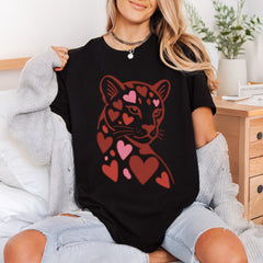Heart Spotted Leopard Romantic Valentine Leopard Ready to Press DTF Transfer for Dtf