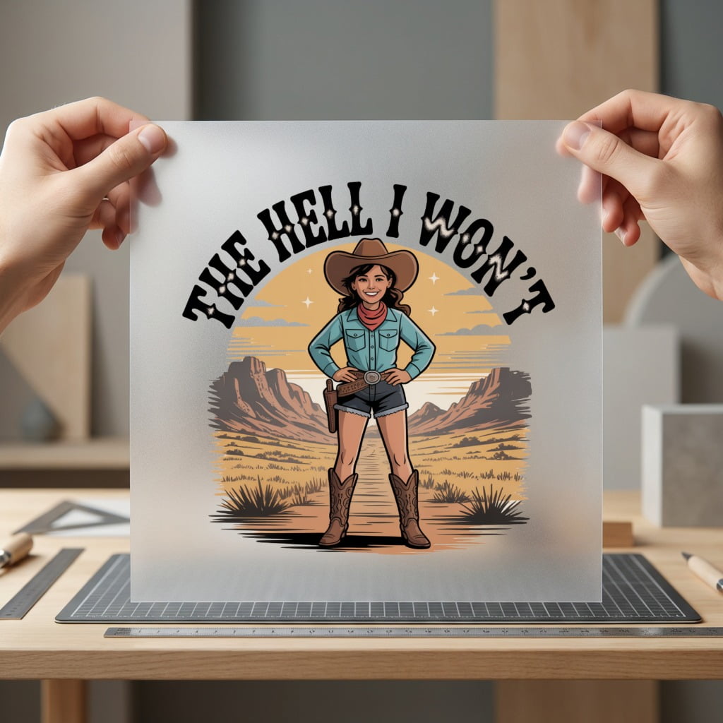 Hell Won Cowgirl Retro Usa Vintage Ready to Press DTF Transfer for Dtf