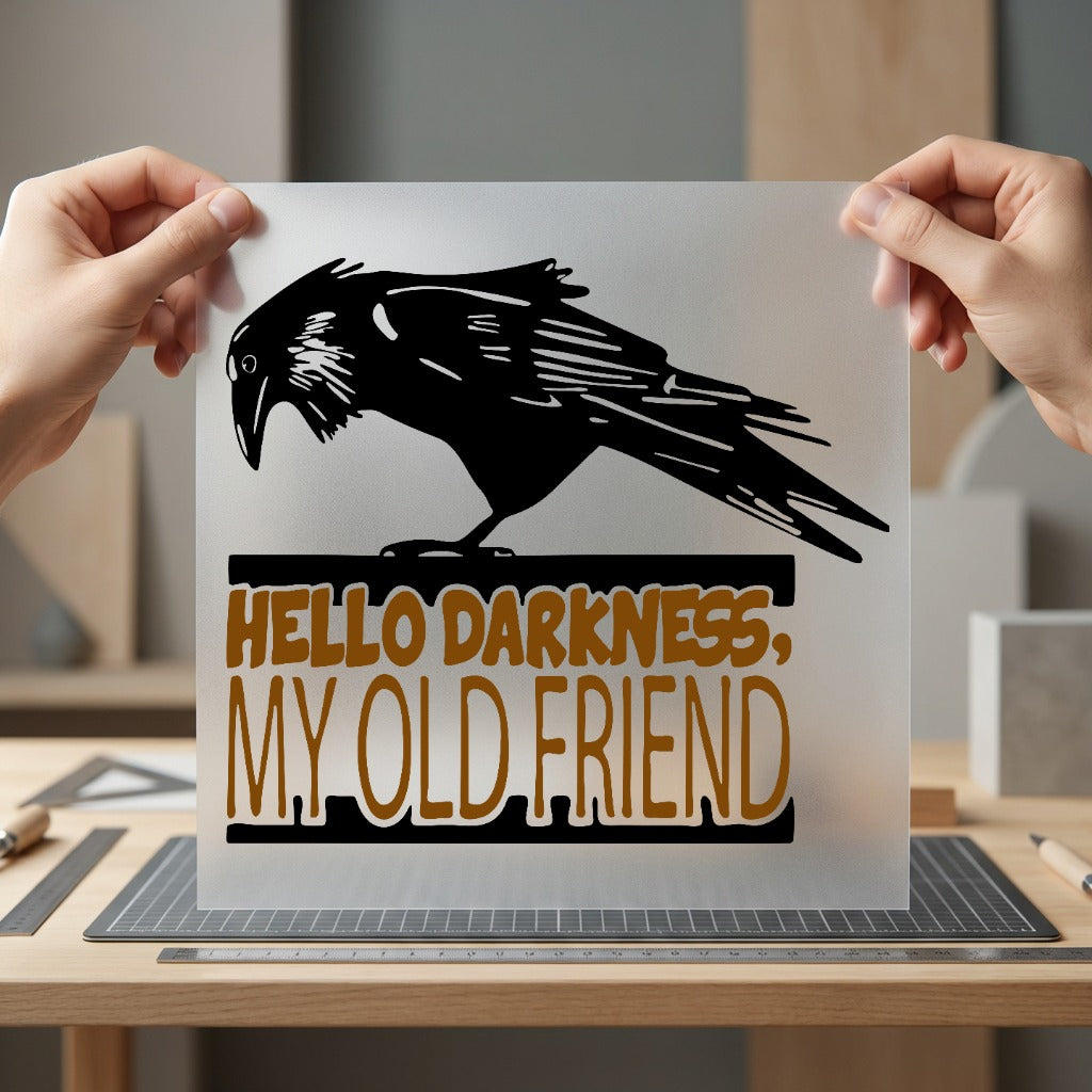 Hello Darkness Old Friend Halloween Vintage Ready to Press DTF Transfer for Dtf