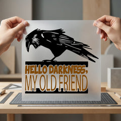 Hello Darkness Old Friend Halloween Vintage Ready to Press DTF Transfer for Dtf