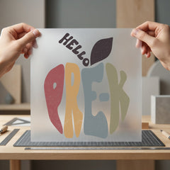 Hello Pre-k Groovy Apple Teacher Vintage Ready to Press DTF Transfer for Dtf
