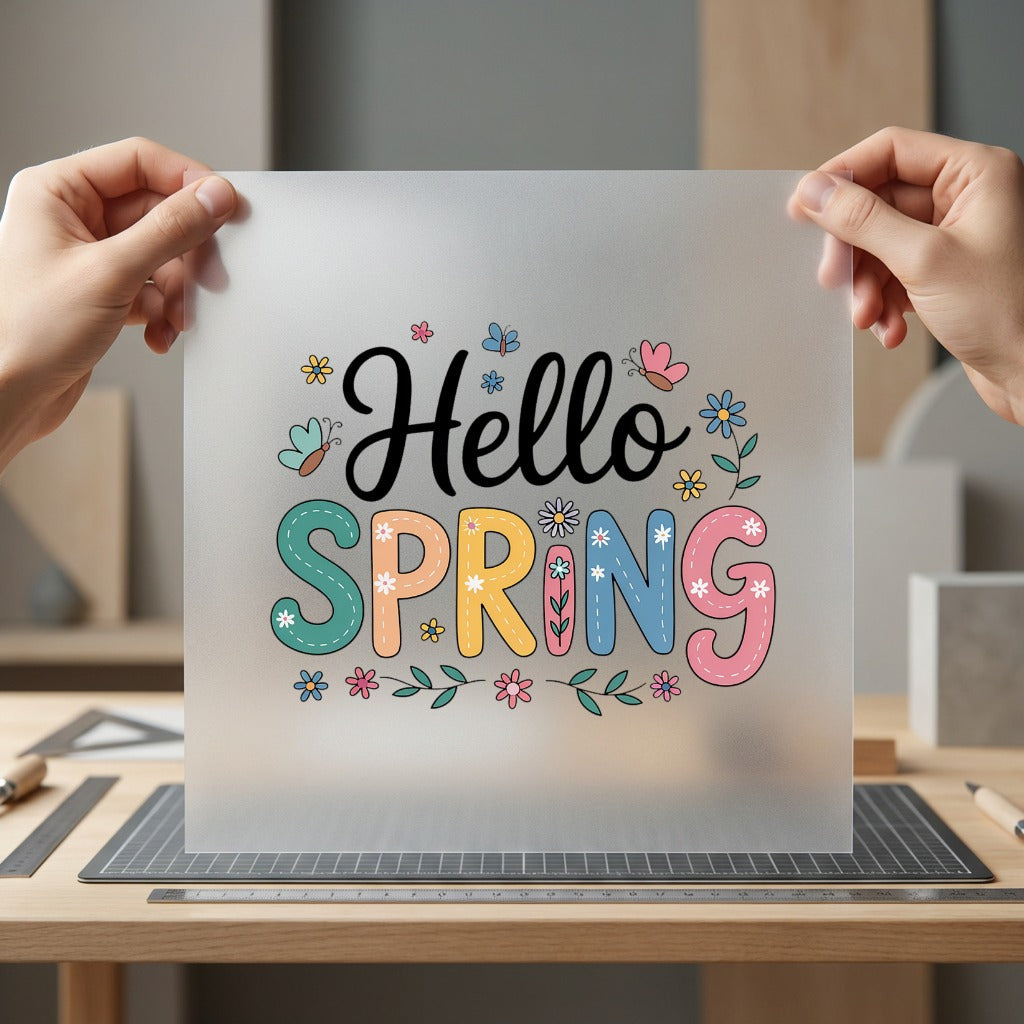 Hello Spring Floral Pastel Spring Floral Ready to Press DTF Transfer for Dtf