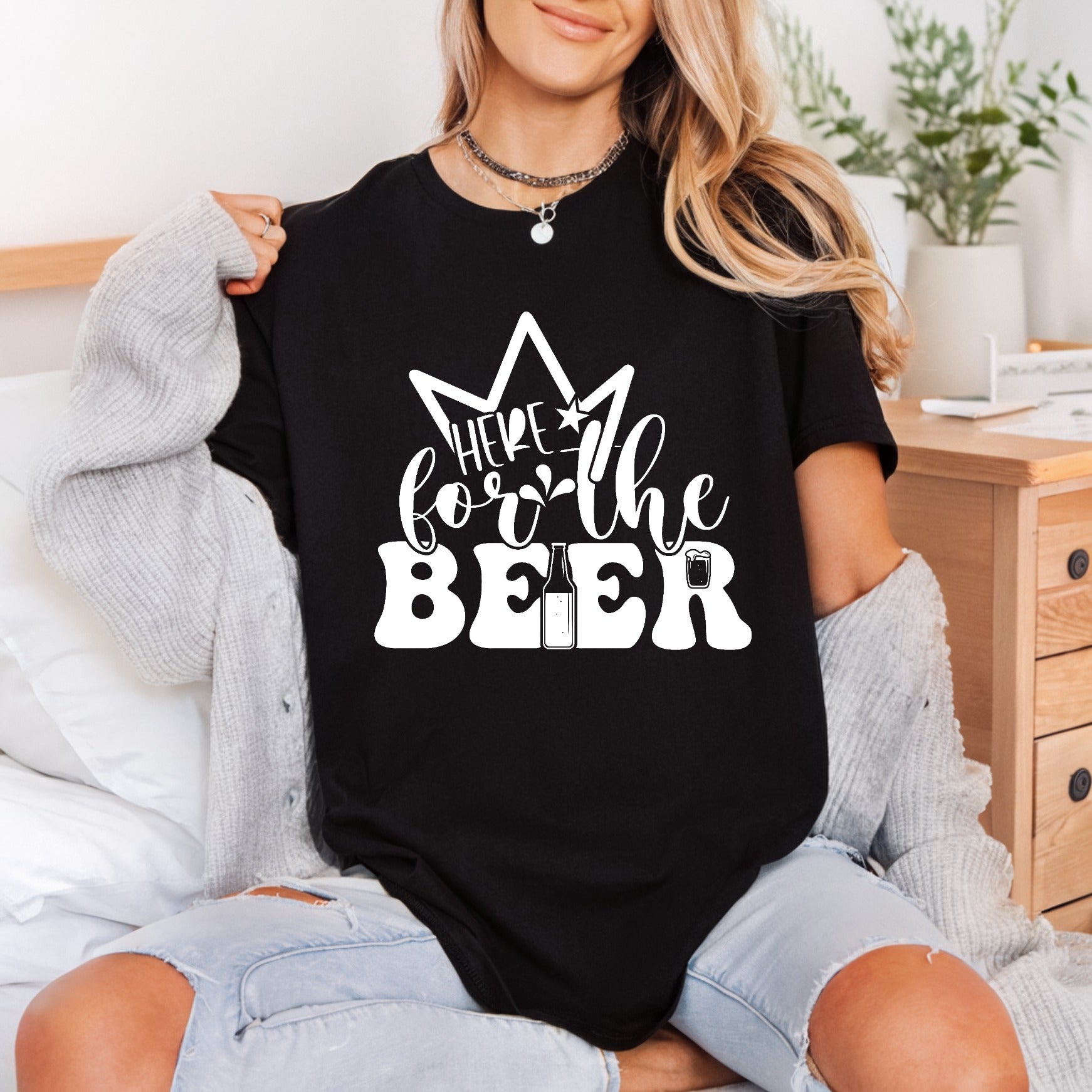 Here Beer Crown Party Foodie Quotes Collection Food & Drink Culture Collection Ready to Press DTF Transfer for Dtf