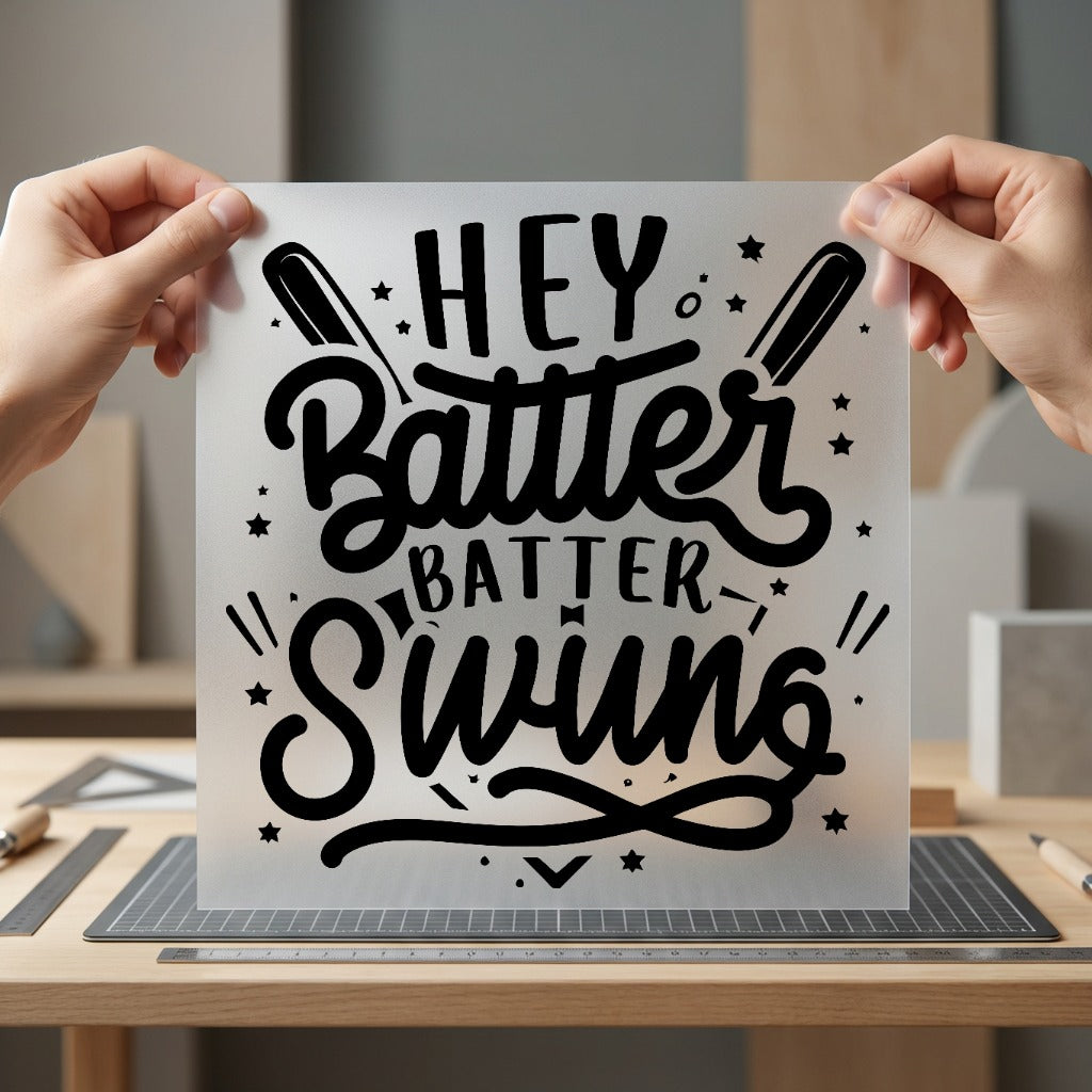 Hey Batter Swing Baseball Aesthetic Fitness Ready to Press DTF Transfer for Dtf