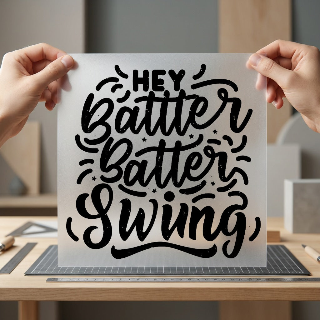 Hey Batter Swing Sports Mom Dad Ready to Press DTF Transfer for Dtf