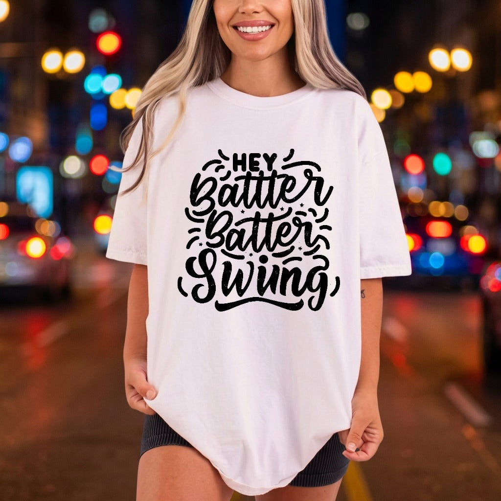 Hey Batter Swing Sports Mom Dad Ready to Press DTF Transfer for Dtf