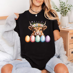 Highland Cow Easter Spring Easter Pet Ready to Press DTF Transfer for Dtf