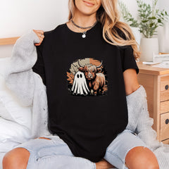 Highland Cow Ghost Halloween Halloween Autumn Ready to Press DTF Transfer for Dtf