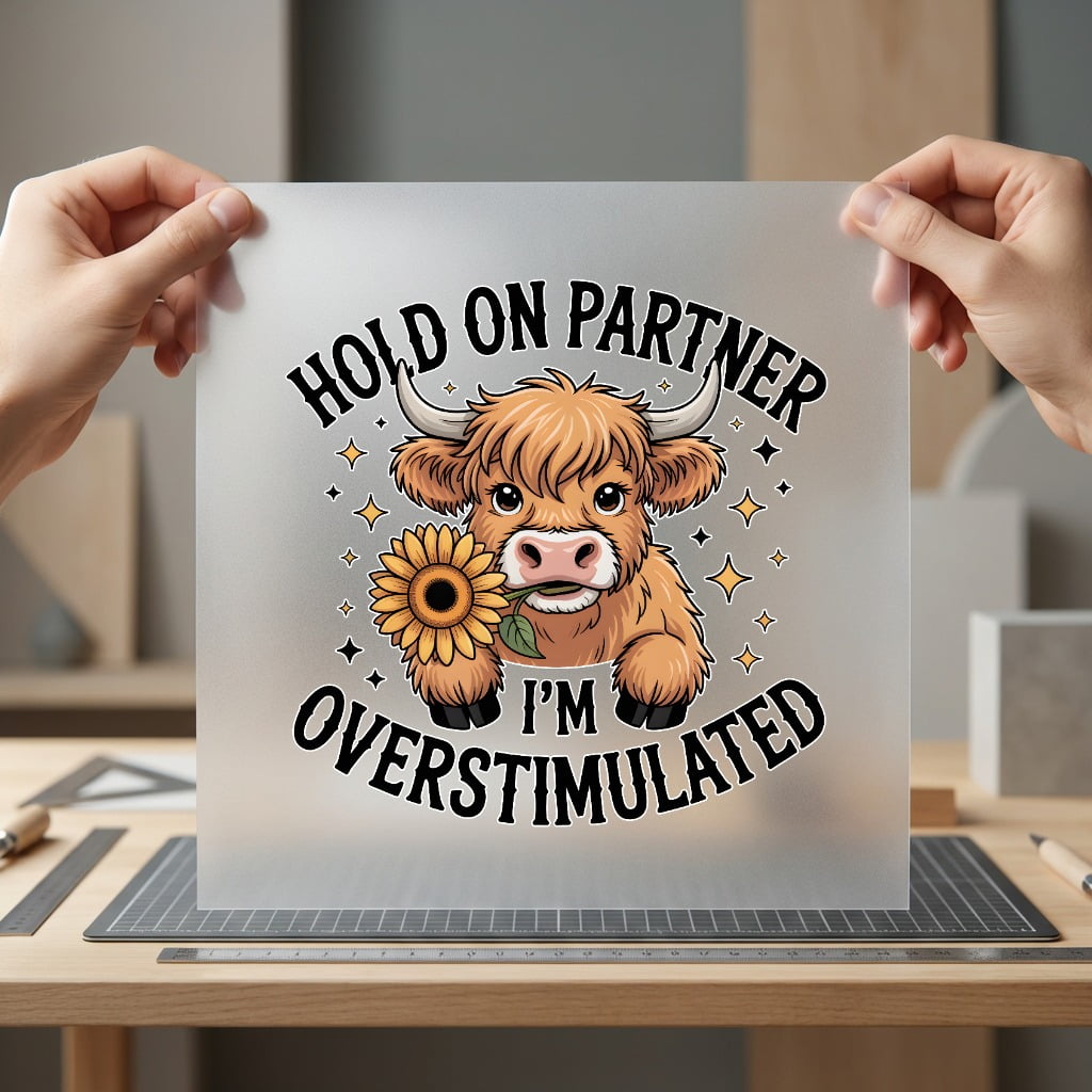 Highland Cow Overstimulated Farm Funny Pet Ready to Press DTF Transfer for Dtf