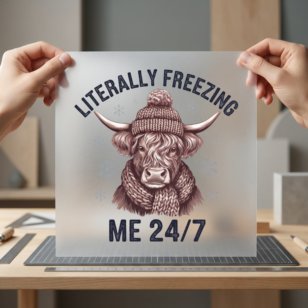 Highland Cow Winter Art Winter Pet Ready to Press DTF Transfer for Dtf