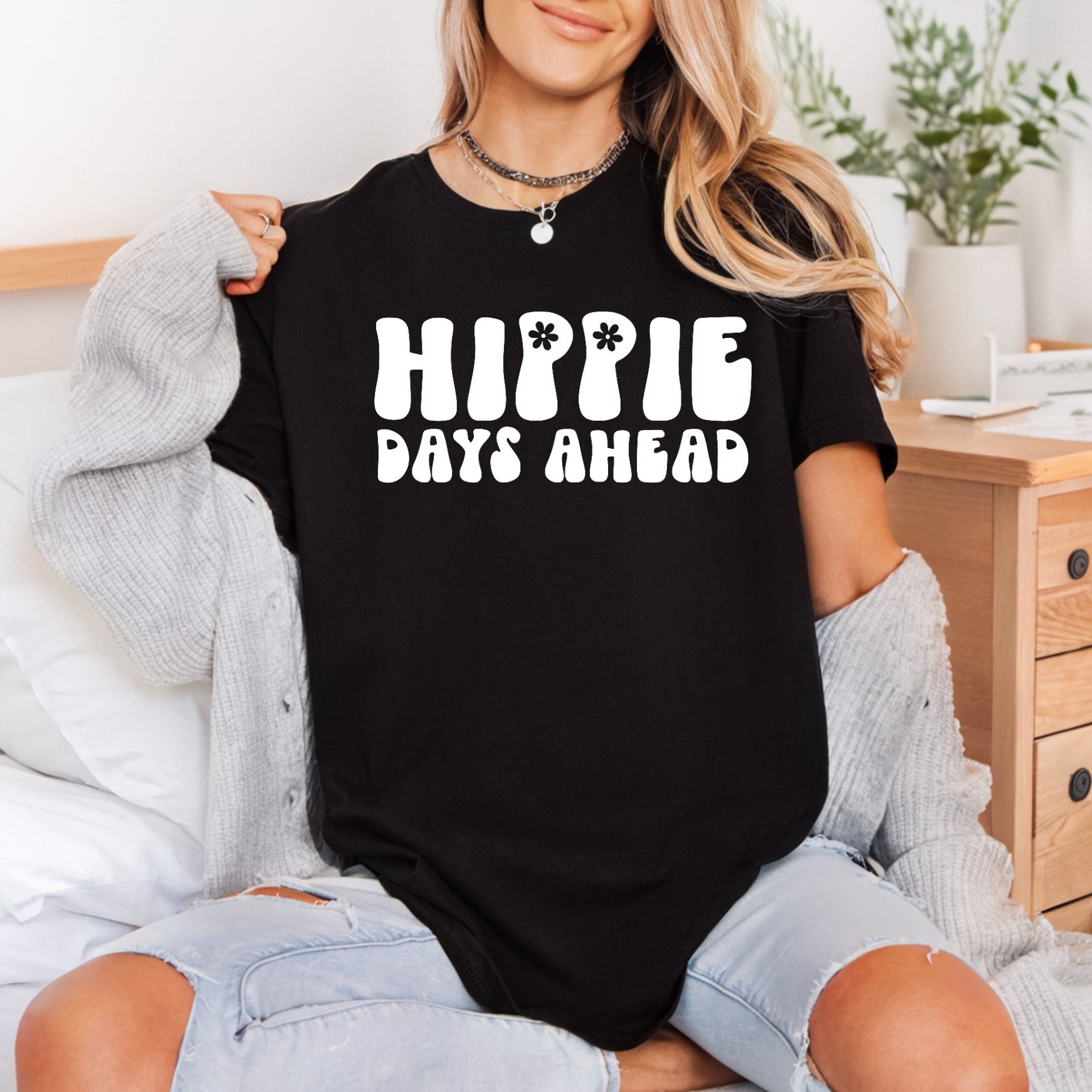 Hippie Days Ahead Retro Vintage Retro Ready to Press DTF Transfer for Dtf