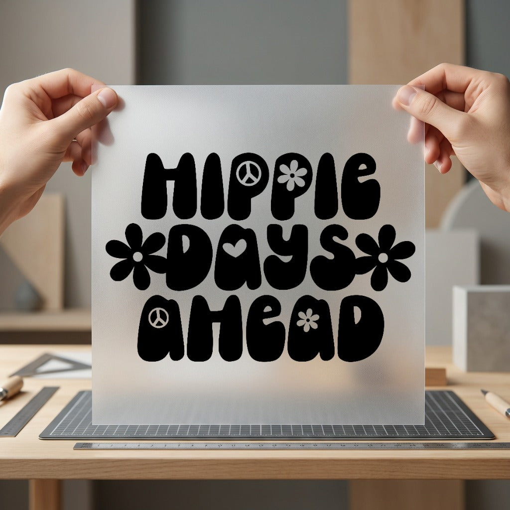 Hippie Days Ahead Retro Vintage Retro Ready to Press DTF Transfer for Dtf