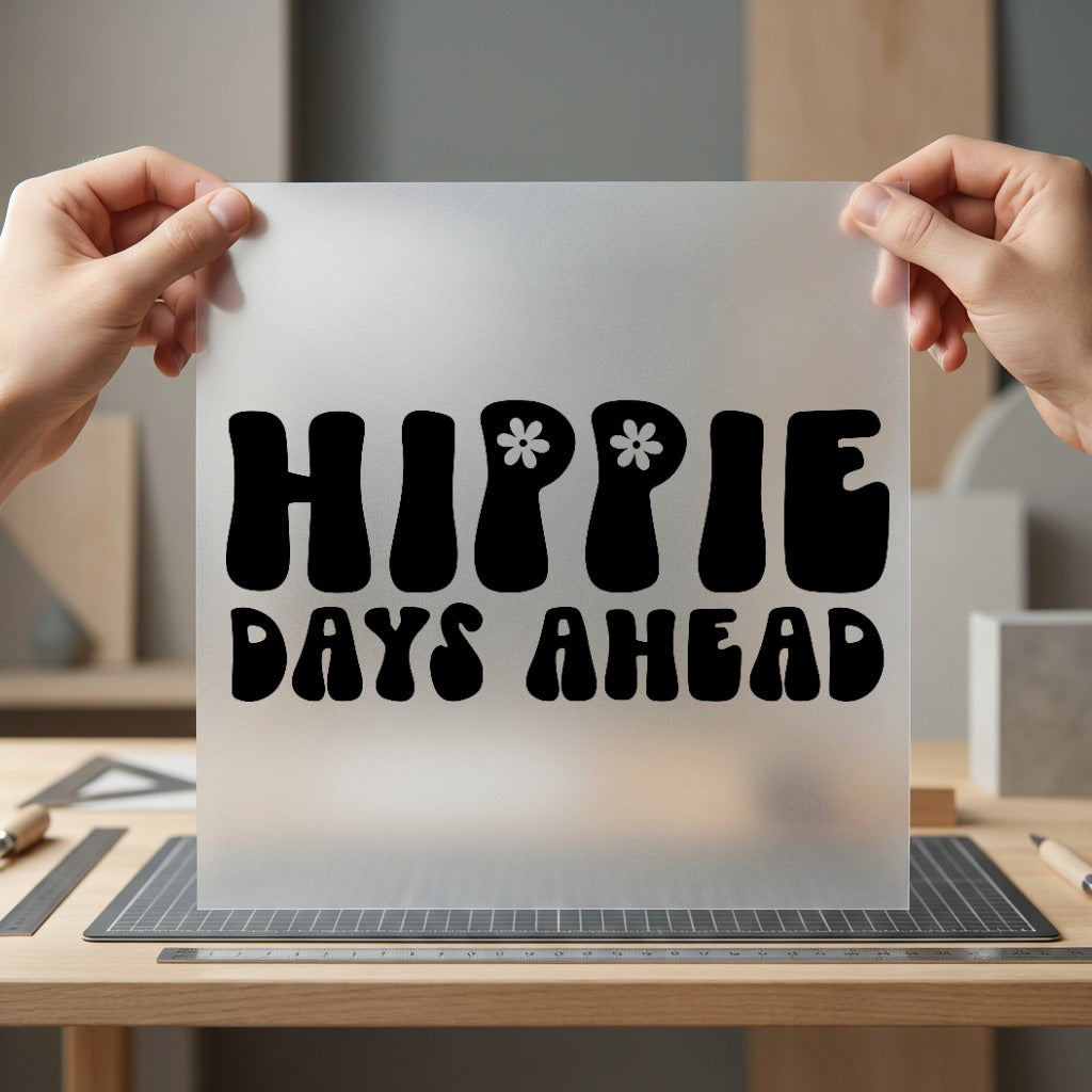 Hippie Days Ahead Retro Vintage Retro Ready to Press DTF Transfer for Dtf