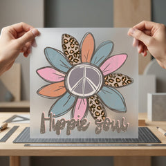 Hippie Soul Peace Sign Vintage Retro Ready to Press DTF Transfer for Dtf
