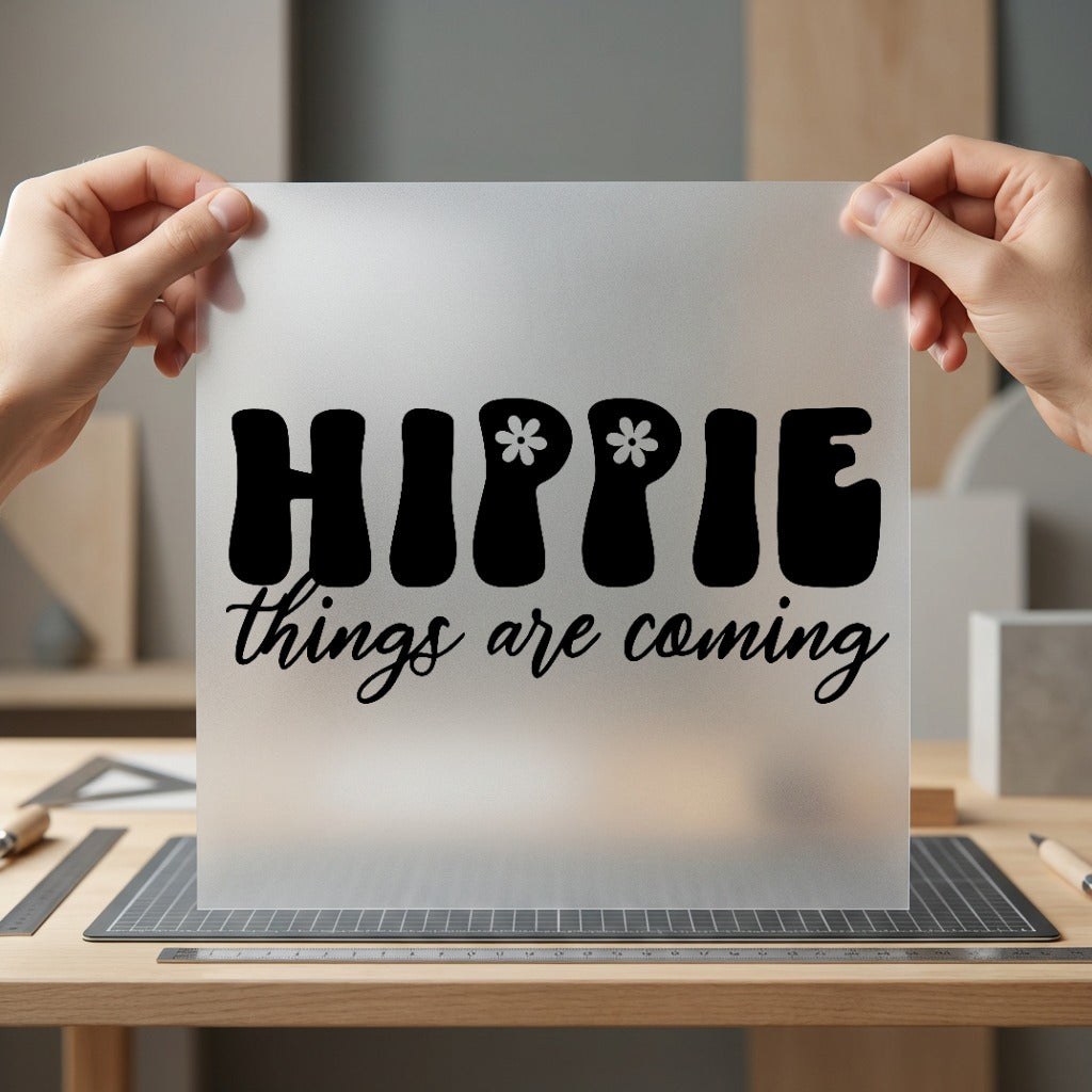 Hippie Things Coming Retro Vintage Retro Ready to Press DTF Transfer for Dtf