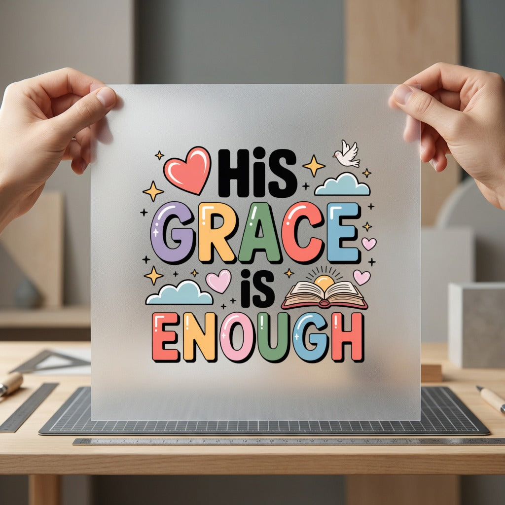 His Grace Enough Christian Christian Faith Ready to Press DTF Transfer for Dtf