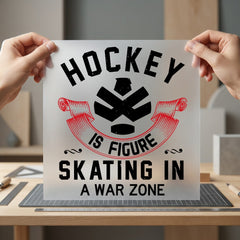 Hockey Figure Skating War Winter Retro Ready to Press DTF Transfer for Dtf