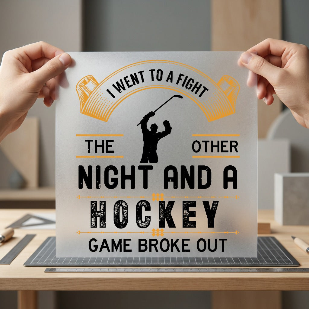 Hockey Game Broke Out Winter Retro Ready to Press DTF Transfer for Dtf