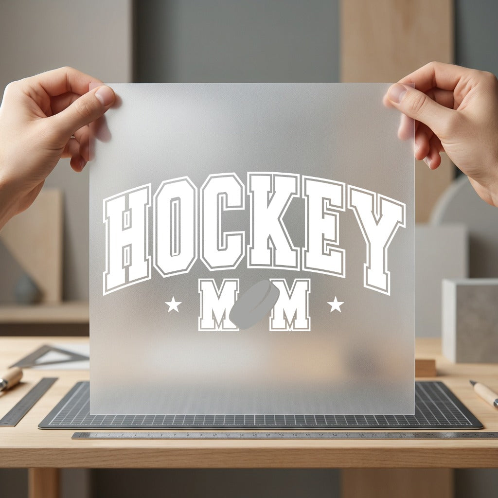 Hockey Mom Arch Sports Winter Mom Ready to Press DTF Transfer for Dtf