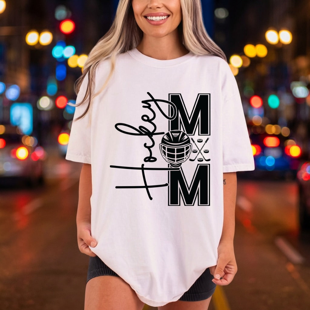 Hockey Mom Script Helmet Winter Mom Ready to Press DTF Transfer for Dtf